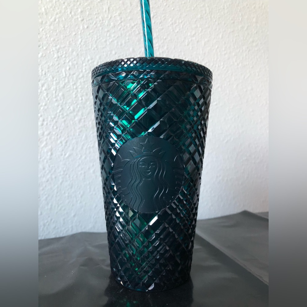 Starbucks Grande Teal Jeweled Cold Cup Tumbler 16oz - Picture 1 of 11